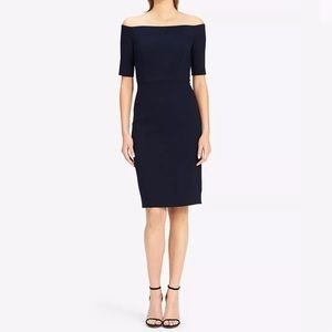 NWT Calvin Klein Indigo Sheath Off the shoulder